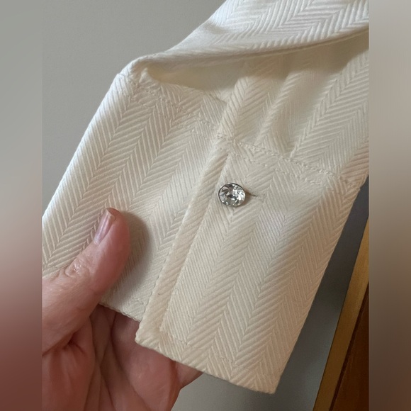 Talbots Top Faux Wrap White Blouse Side Zip Ruching NWT Women’s Petite 18WP 18 P - Picture 4 of 11